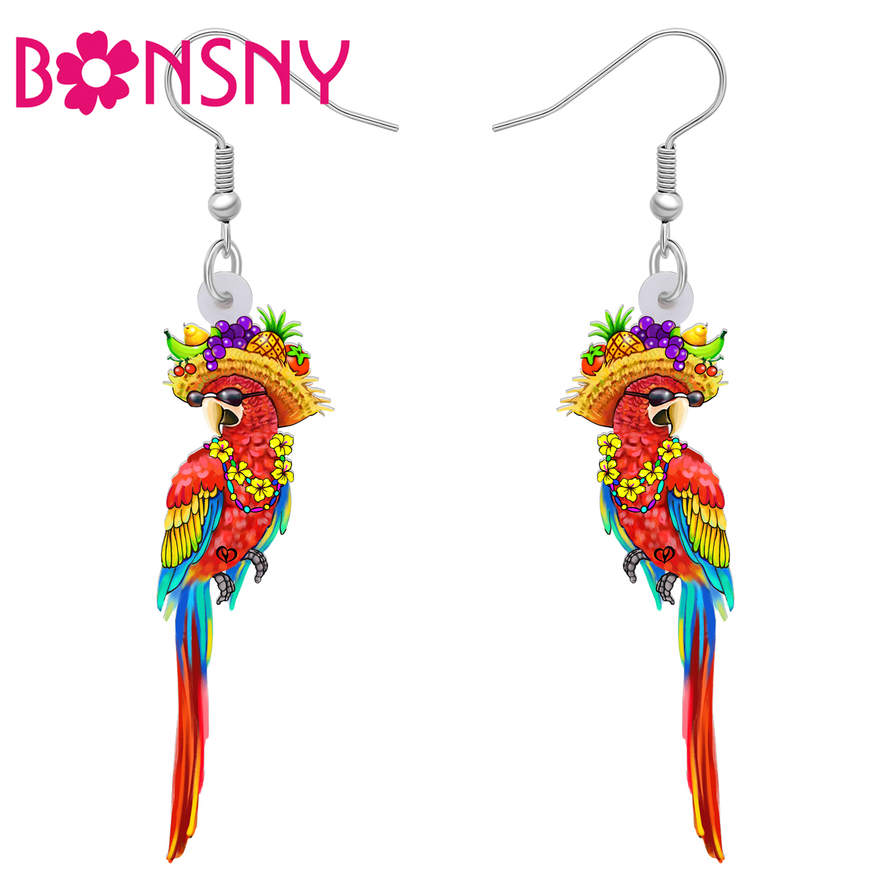 Plant Parenthood - Bonsny Acrylic Floral Hawaii Fruit Parrot