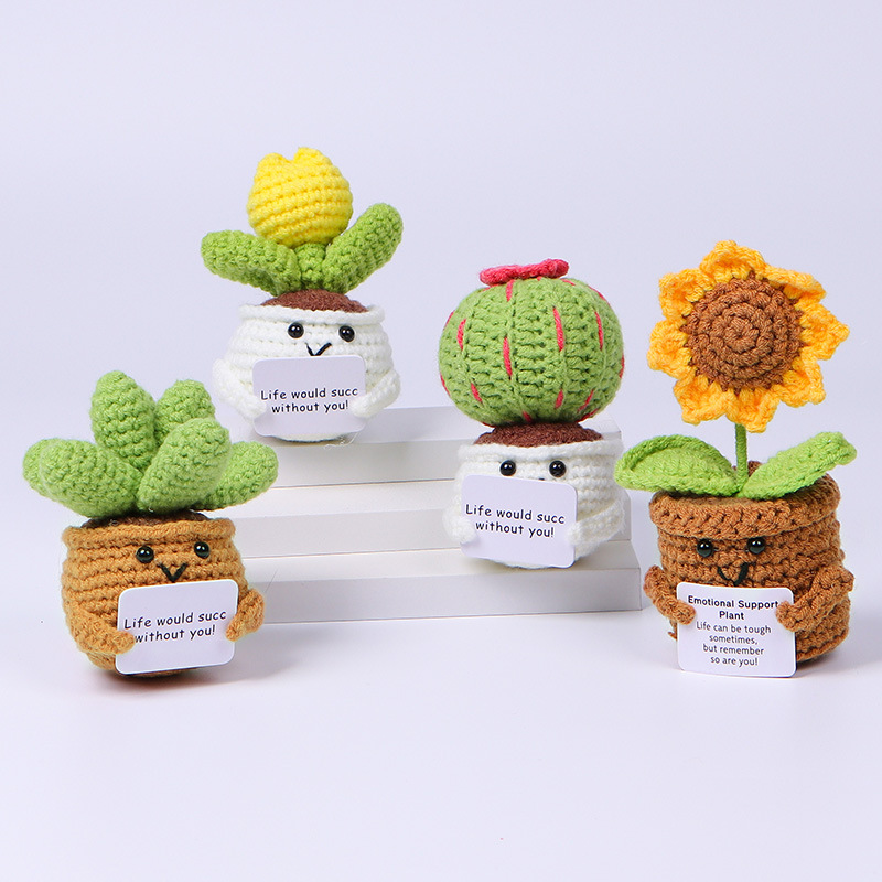 Cactus Mix Pot - Mini Cute Crochet Flowers Finished Handmade