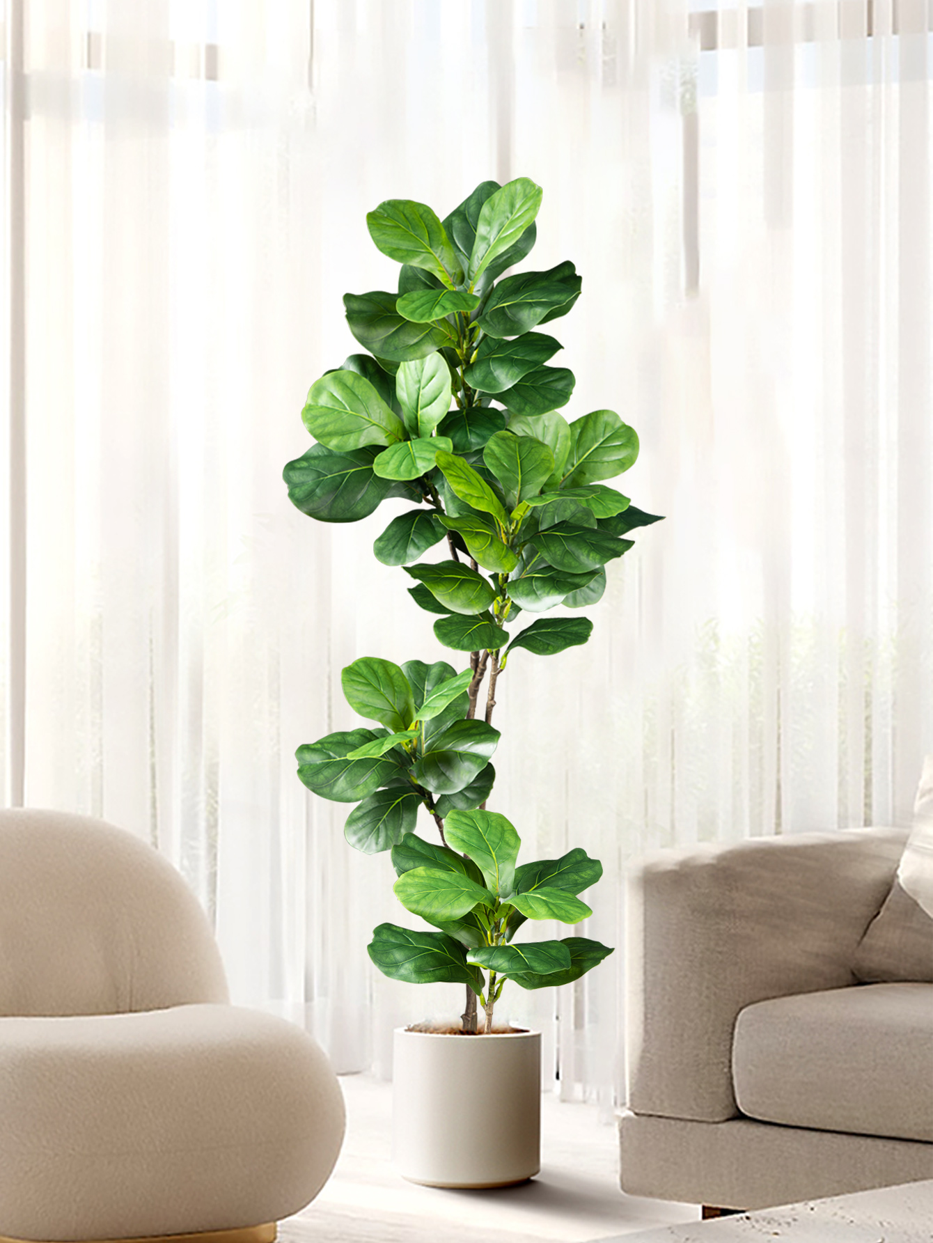 Rubber Plant Ficus - 70-135cm Large Artificial Ficus Tree Fake