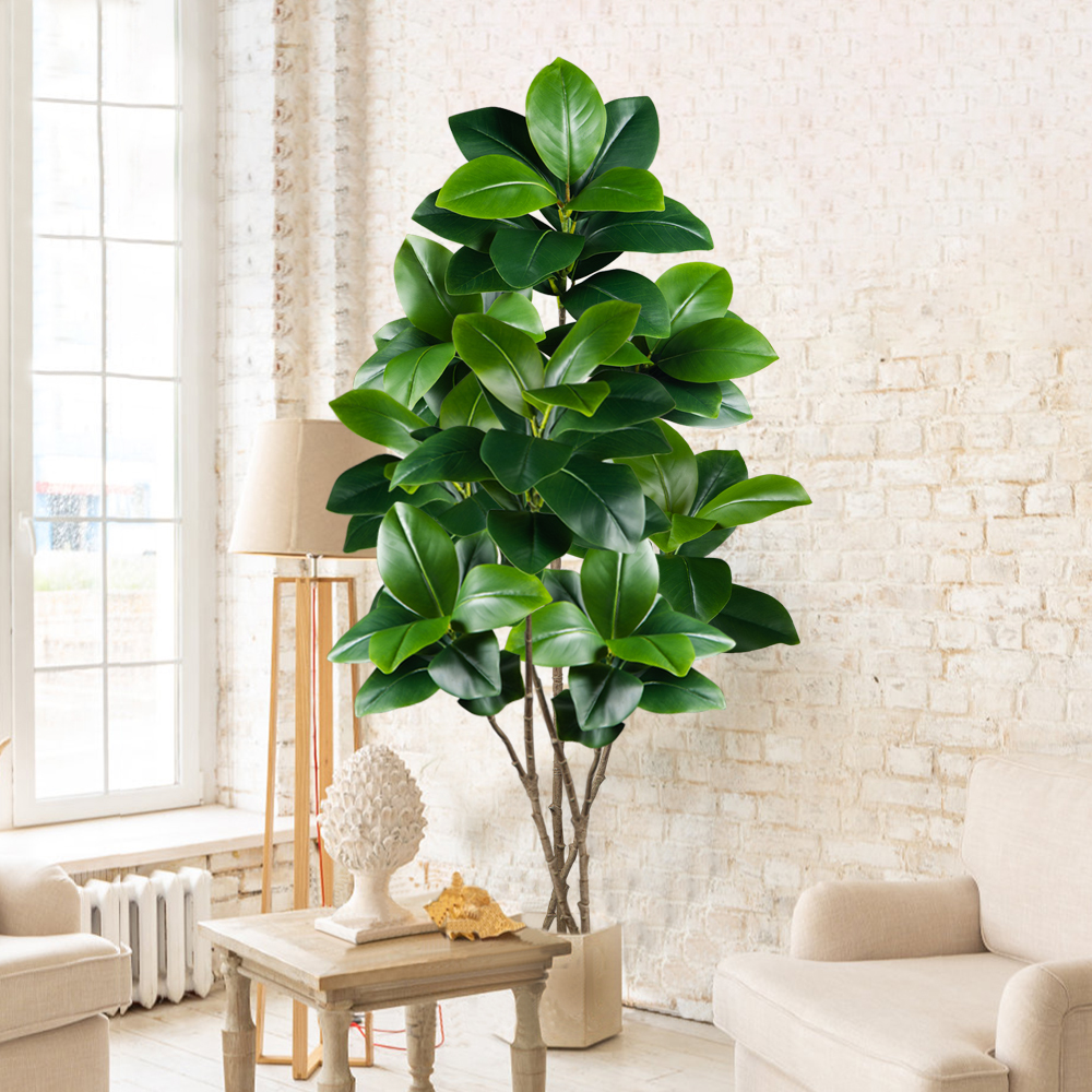 Rubber Plant Ficus - 74-140cm Artificial Rubber Tree Fake Ficus