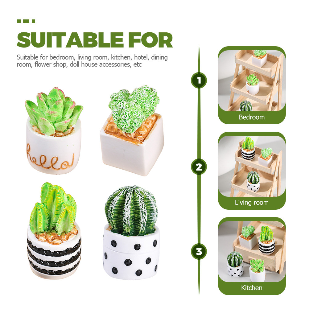 4Pcs Mini Faux Cactus Bonsai P - Cactus Mix Pot incelemesi ve fiyatı
