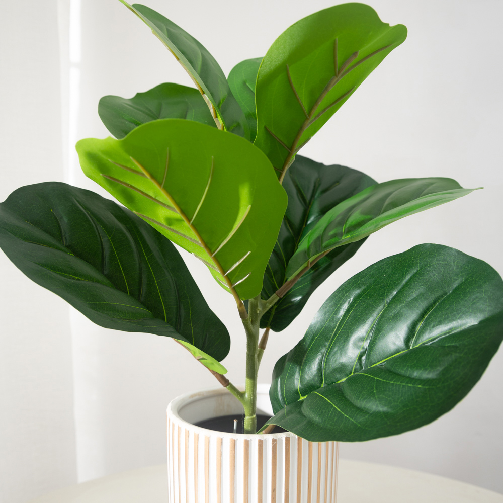 38cm 9 Forks Artificial Ficus  - Rubber Plant Ficus incelemesi ve fiyatı