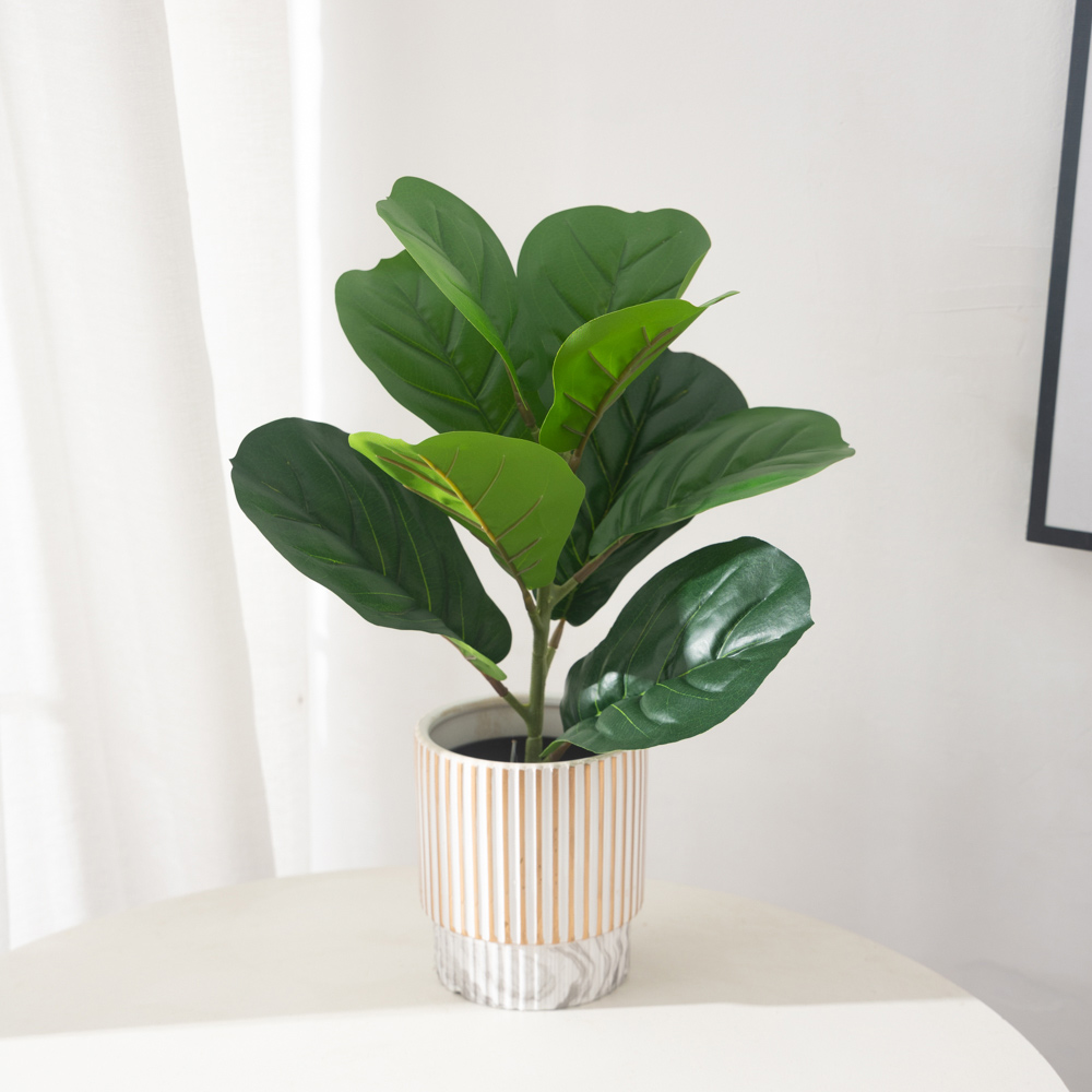 38cm 9 Forks Artificial Ficus  - Rubber Plant Ficus incelemesi ve fiyatı