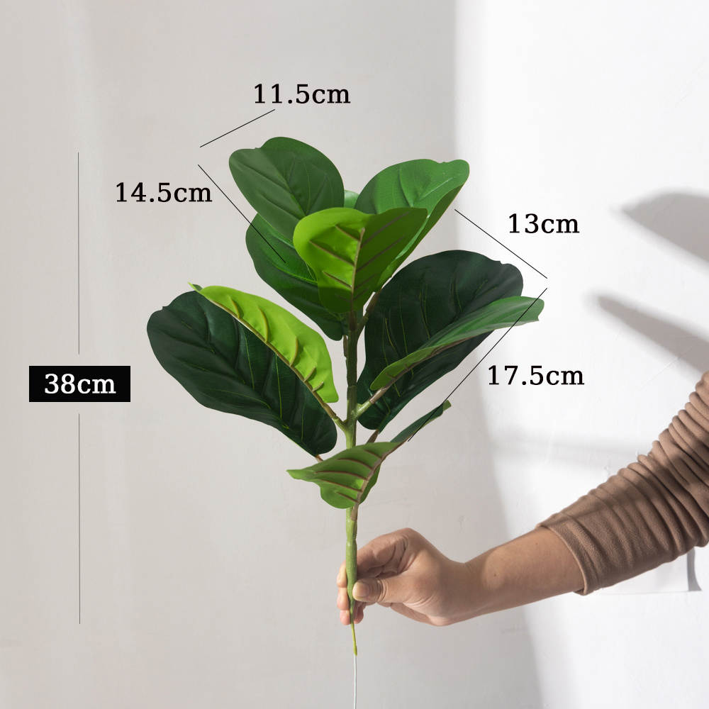 38cm 9 Forks Artificial Ficus  - Rubber Plant Ficus incelemesi ve fiyatı