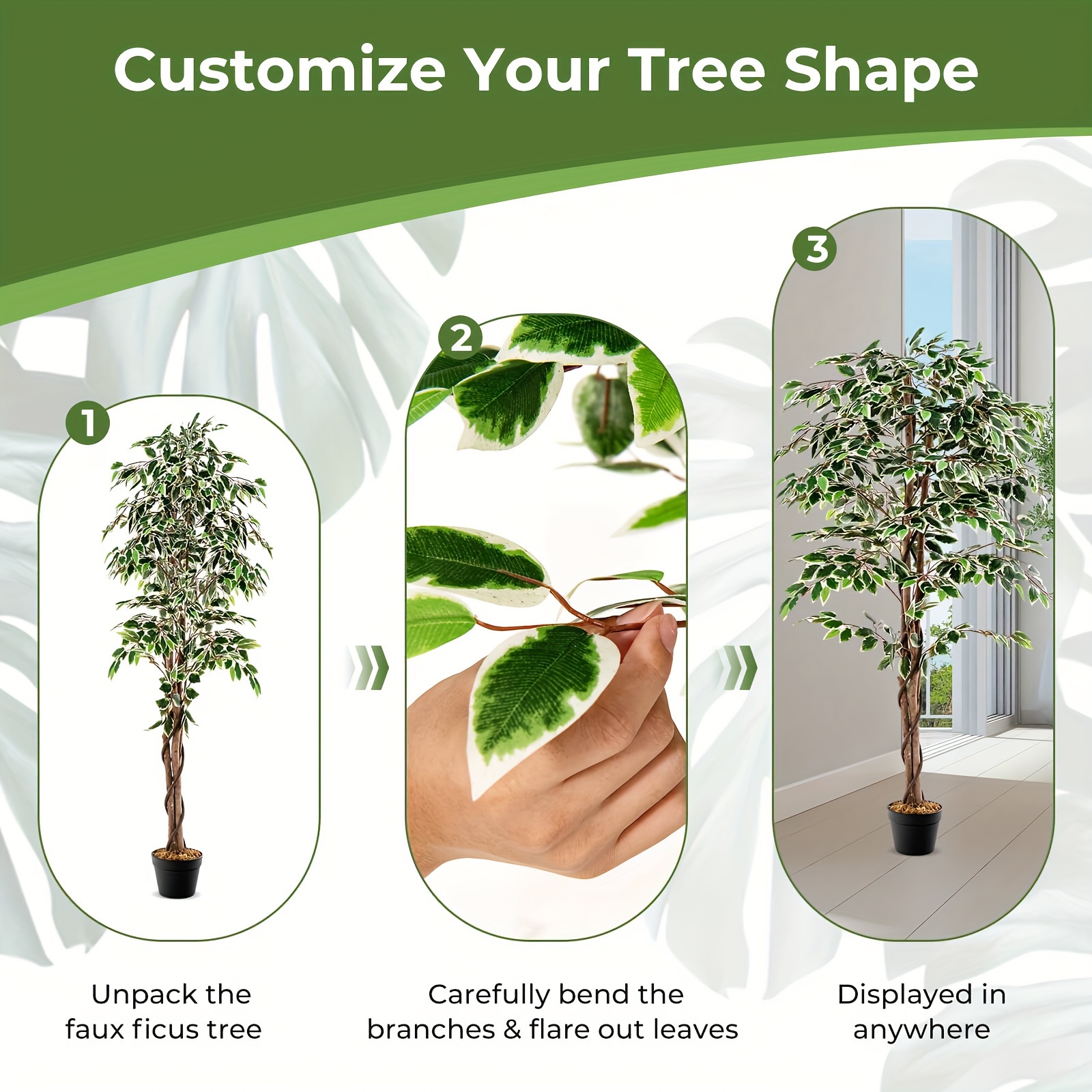 Costway 63 inch Artificial Fic - Rubber Plant Ficus incelemesi ve fiyatı