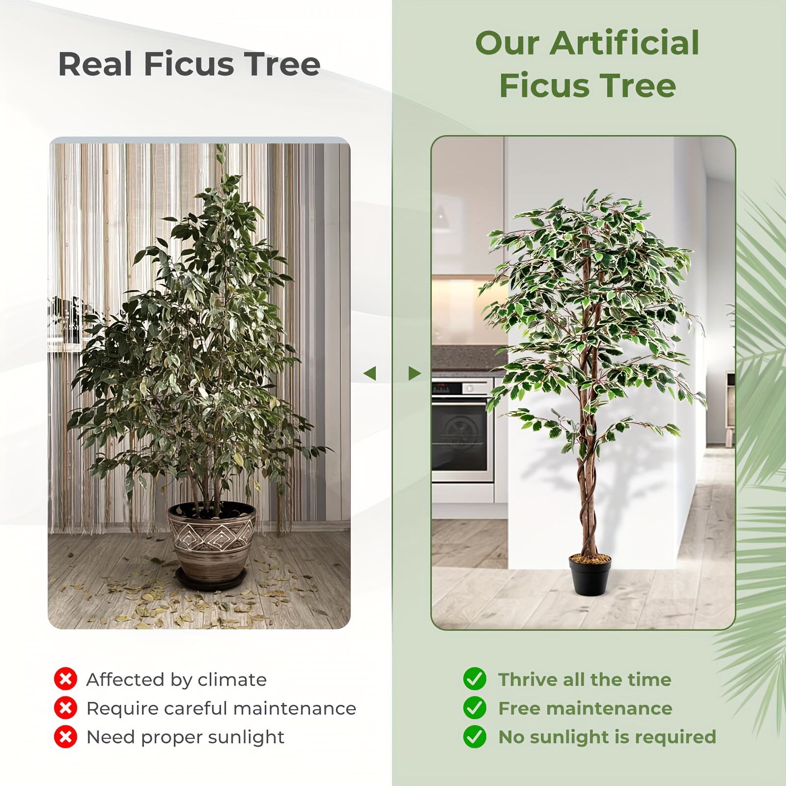 Costway 63 inch Artificial Fic - Rubber Plant Ficus incelemesi ve fiyatı