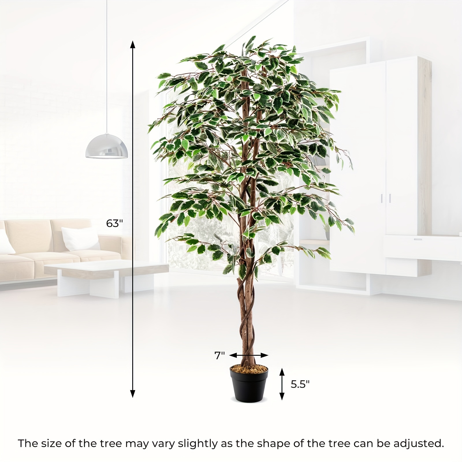 Costway 63 inch Artificial Fic - Rubber Plant Ficus incelemesi ve fiyatı