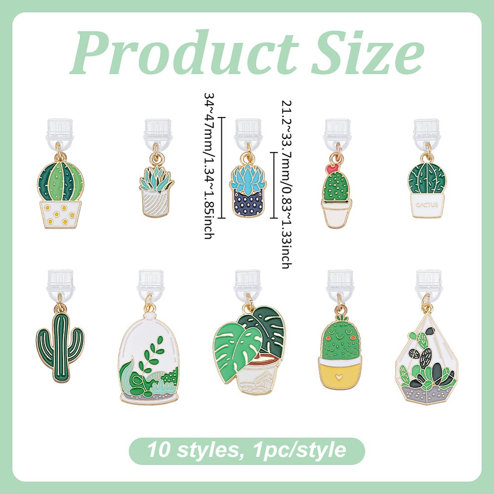 10Pcs 10 Styles PVC Mobile Dus - Cactus Mix Pot incelemesi ve fiyatı