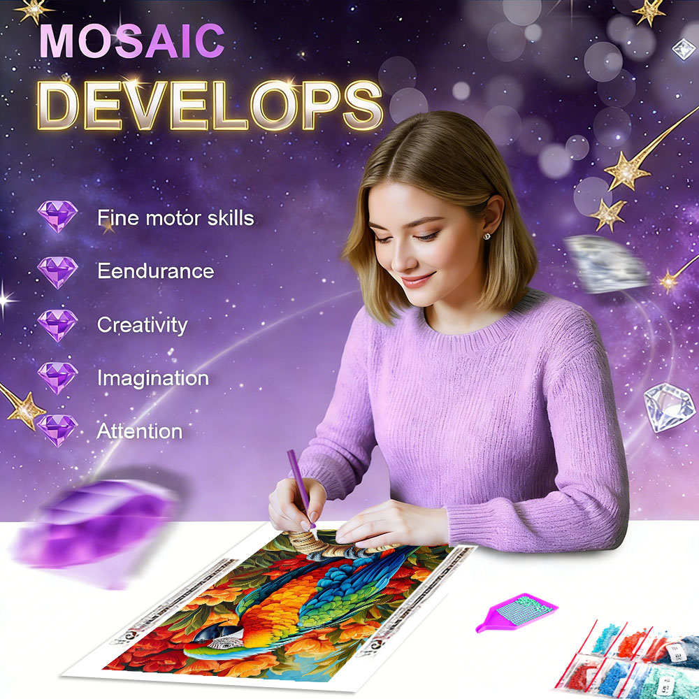 HUACAN Diamond Painting Parrot - Plant Parenthood incelemesi ve fiyatı