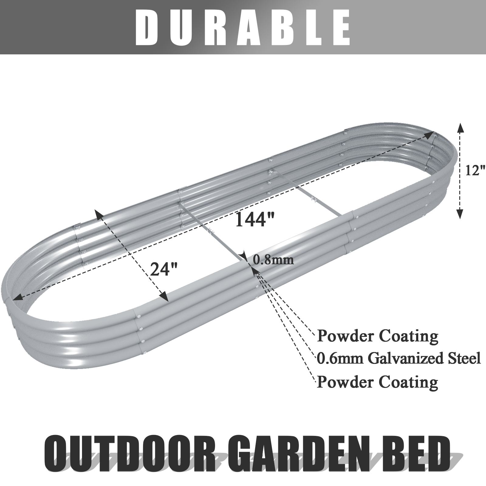 12x2x1FT Galvanized Raised Gar - Plant Parents incelemesi ve fiyatı