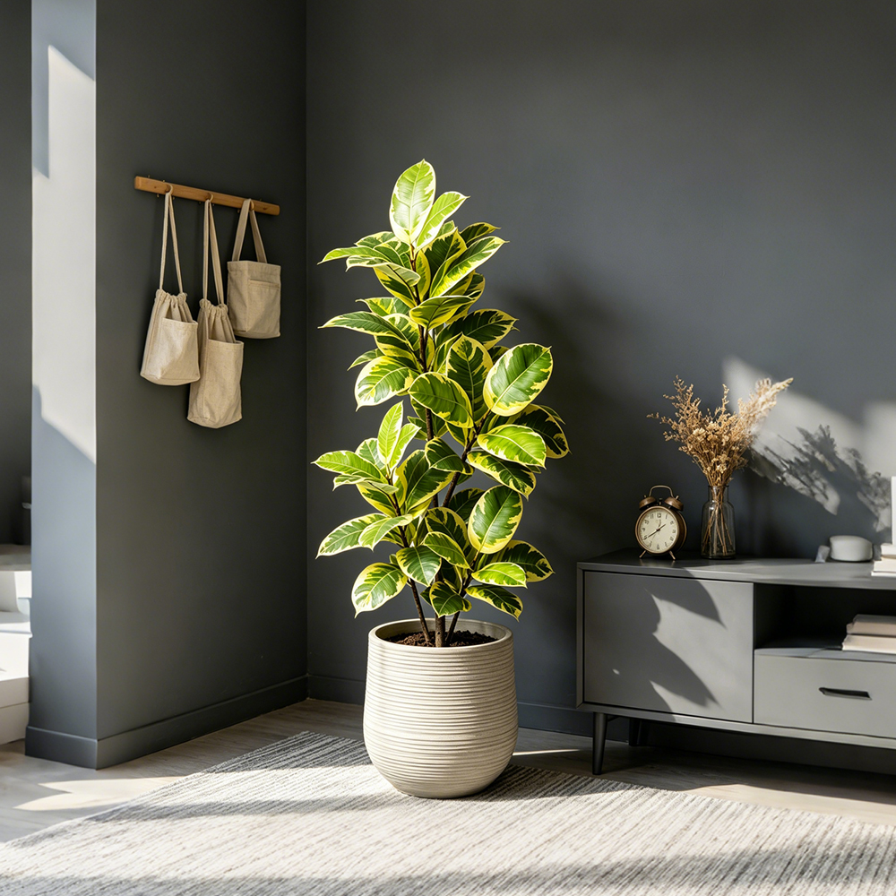 85-125cm Large Artificial Rubb - Rubber Plant Ficus incelemesi ve fiyatı