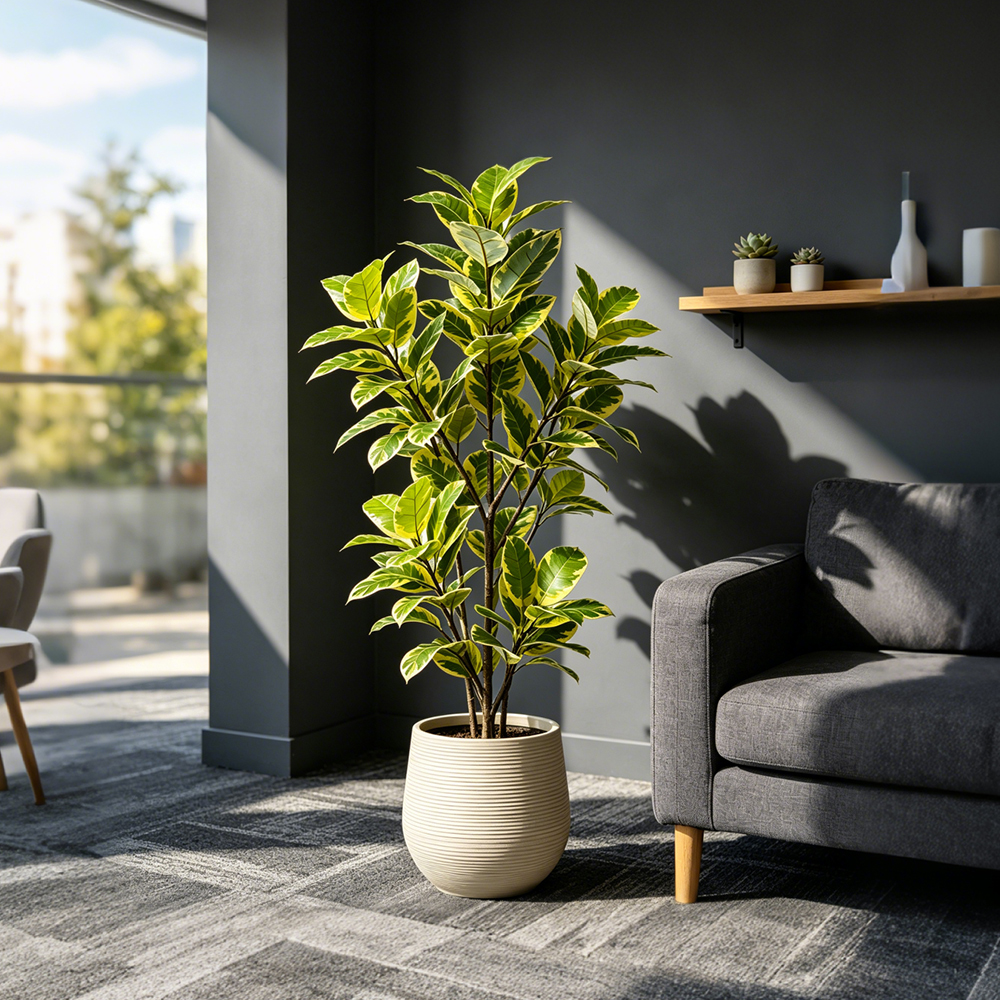 85-125cm Large Artificial Rubb - Rubber Plant Ficus incelemesi ve fiyatı