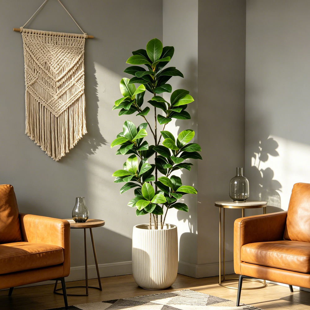 74-140cm Large Artificial Bany - Rubber Plant Ficus incelemesi ve fiyatı