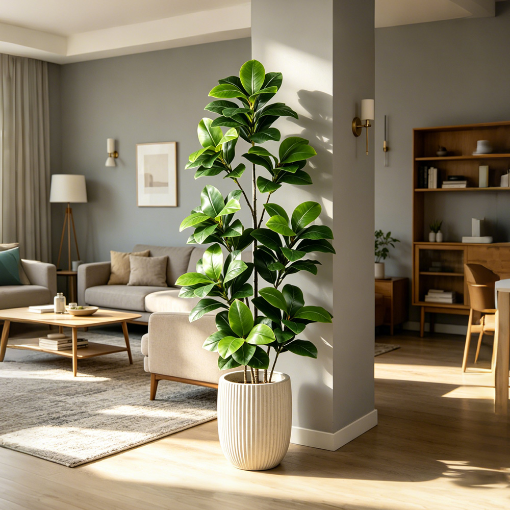74-140cm Large Artificial Bany - Rubber Plant Ficus incelemesi ve fiyatı