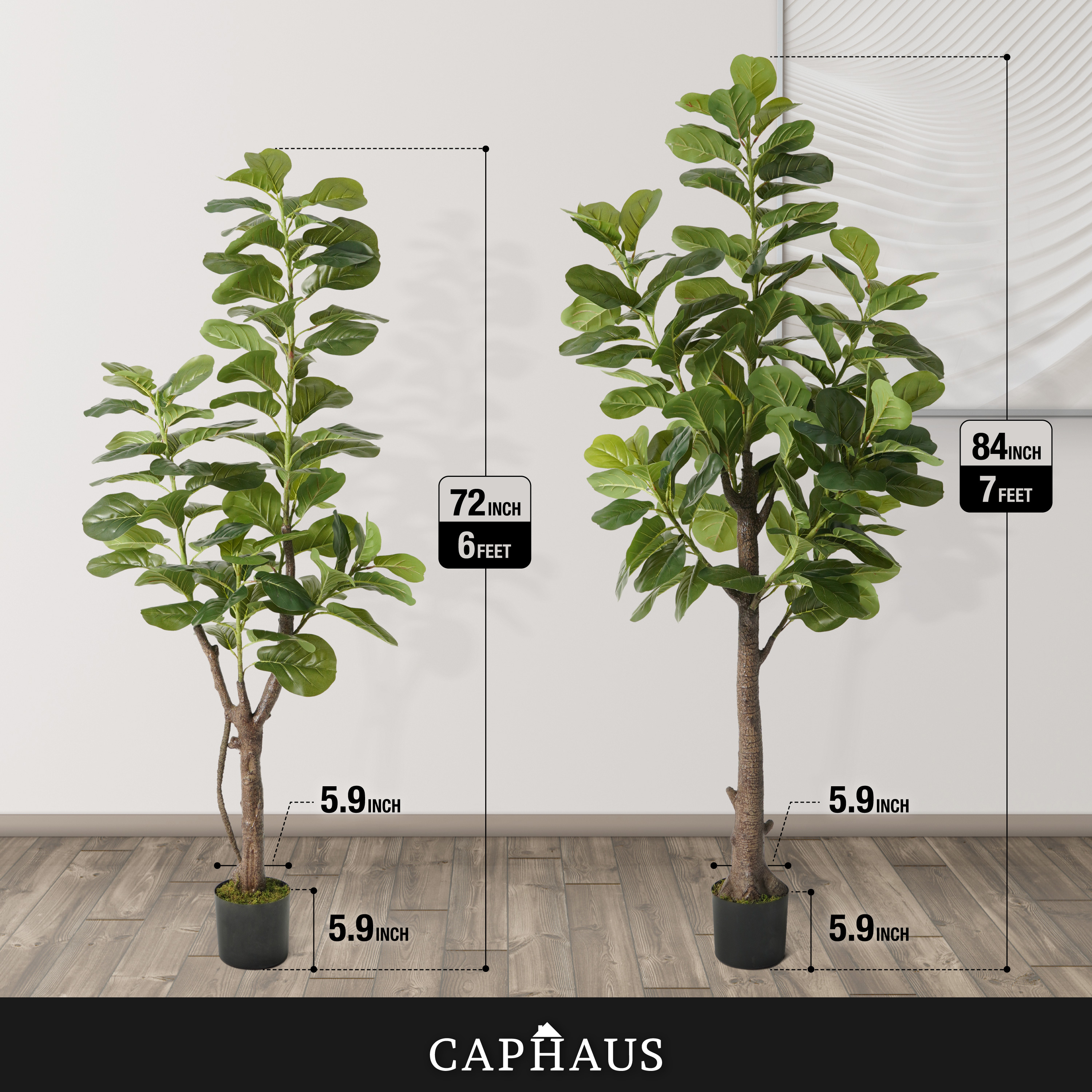 CAPHAUS Artificial Fiddle Leaf - Rubber Plant Ficus incelemesi ve fiyatı